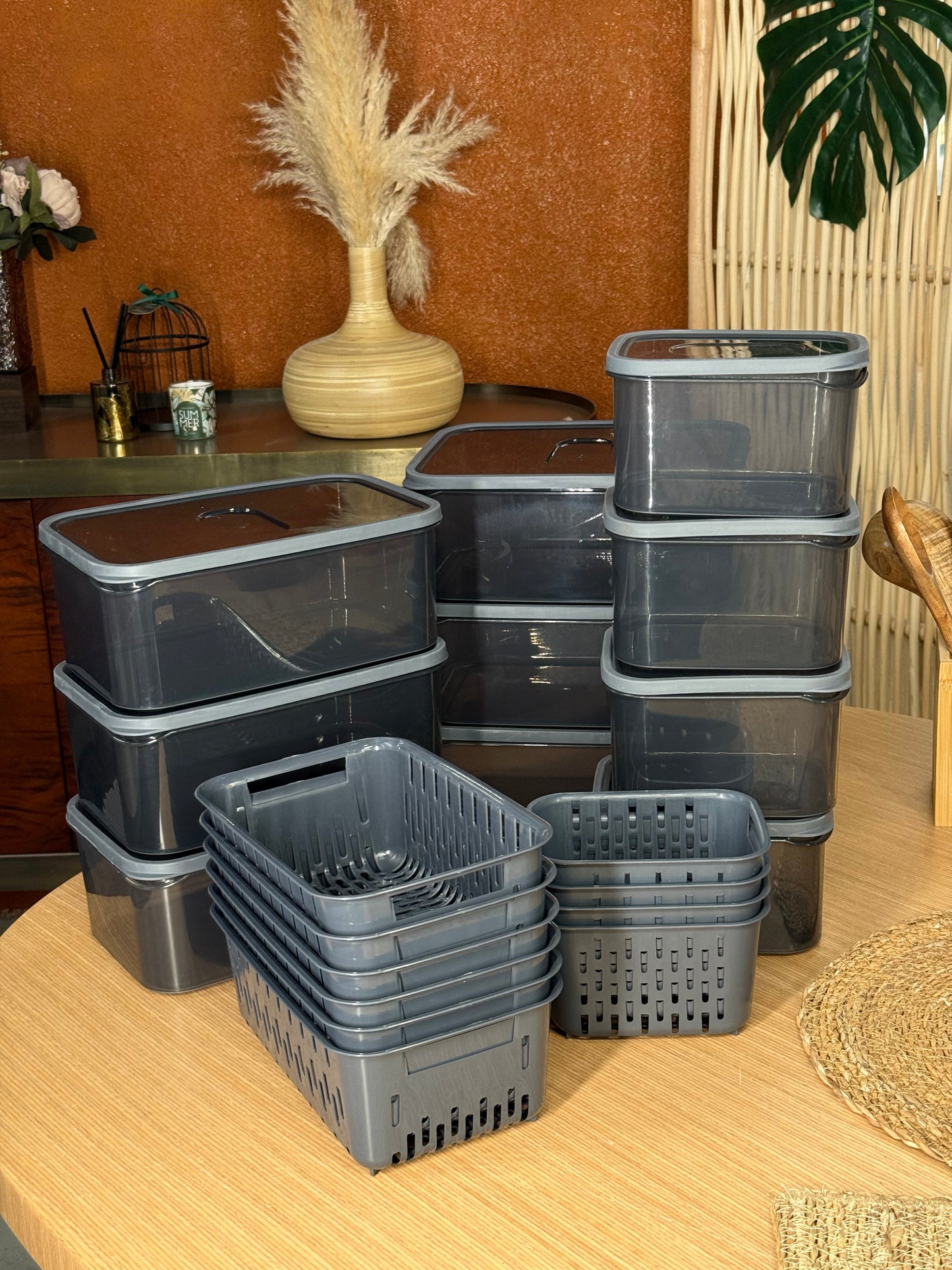 Niva 30 Parça Buzdolab Saklama Kabı Set Füme