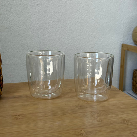 Double Wall Çift Cidarlı Borosilikat Cam İkili Kupa Seti 300 ml KOD:15182