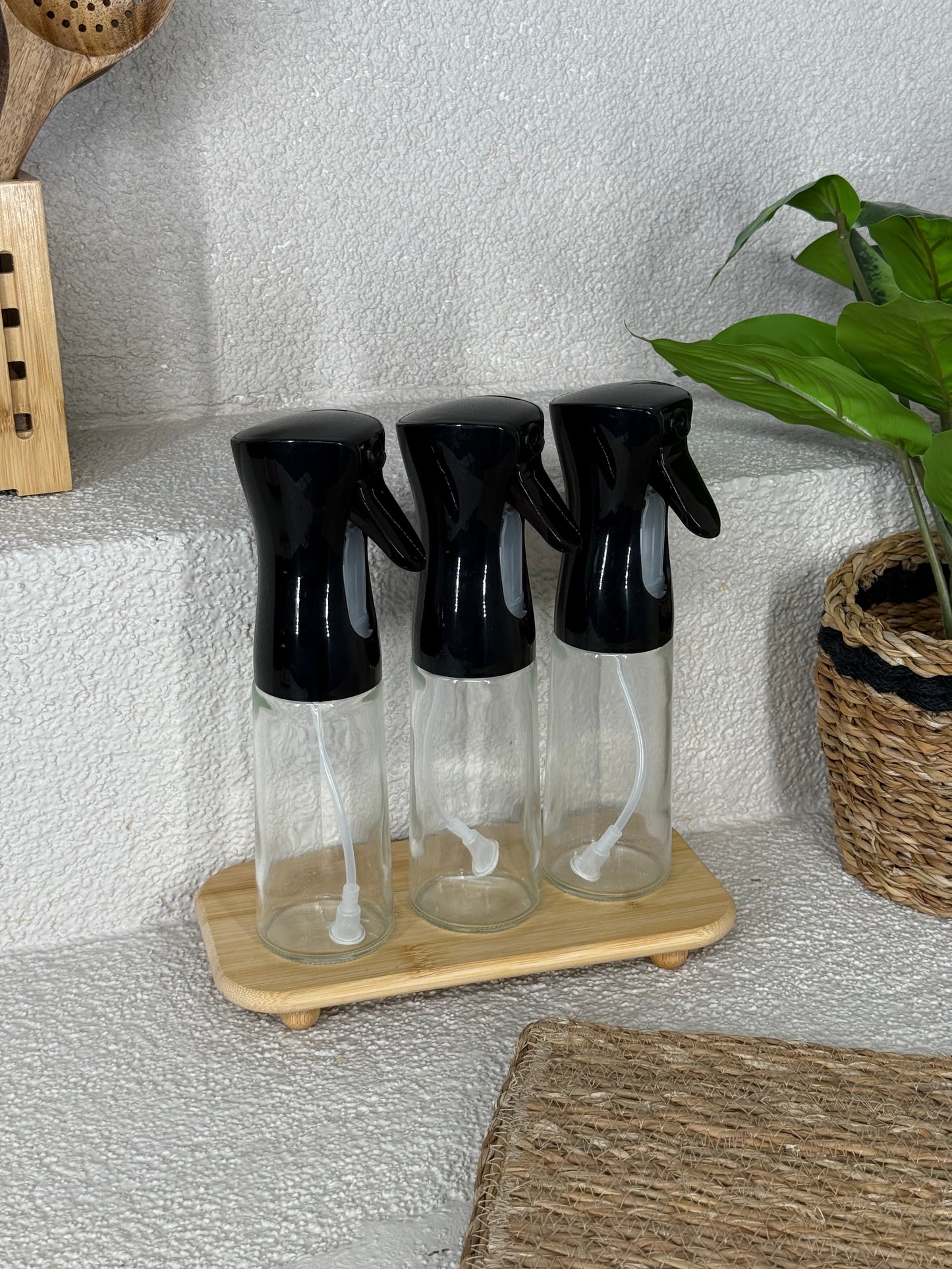 Pugi Bambu Standlı Sprey Yağlık Seti Siyah 250 ml