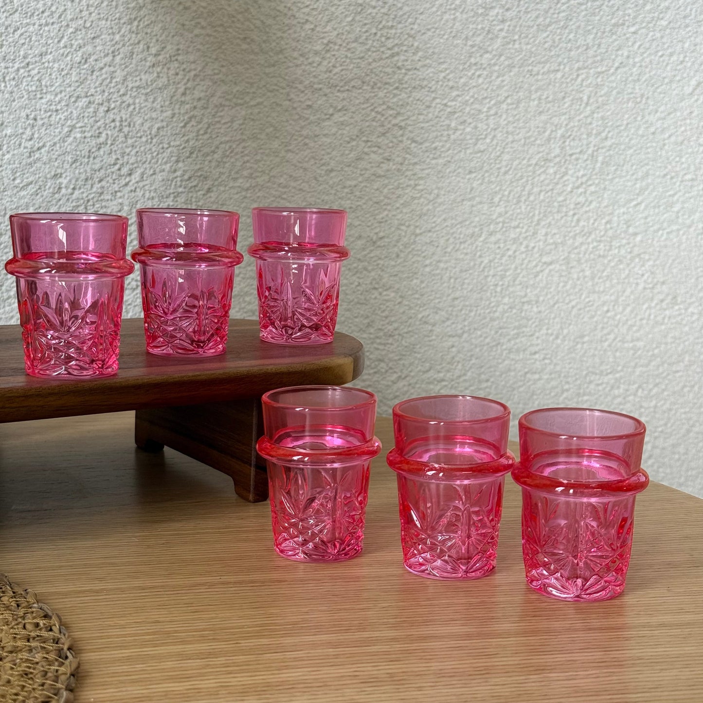 Kosovally Kristal Kahve Yanı Bardağı 6 Adet Pembe KOD:910