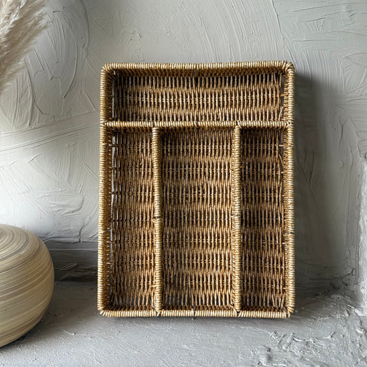 Com Rattan Bölmeli Kaşıklık Naturel KOD:355