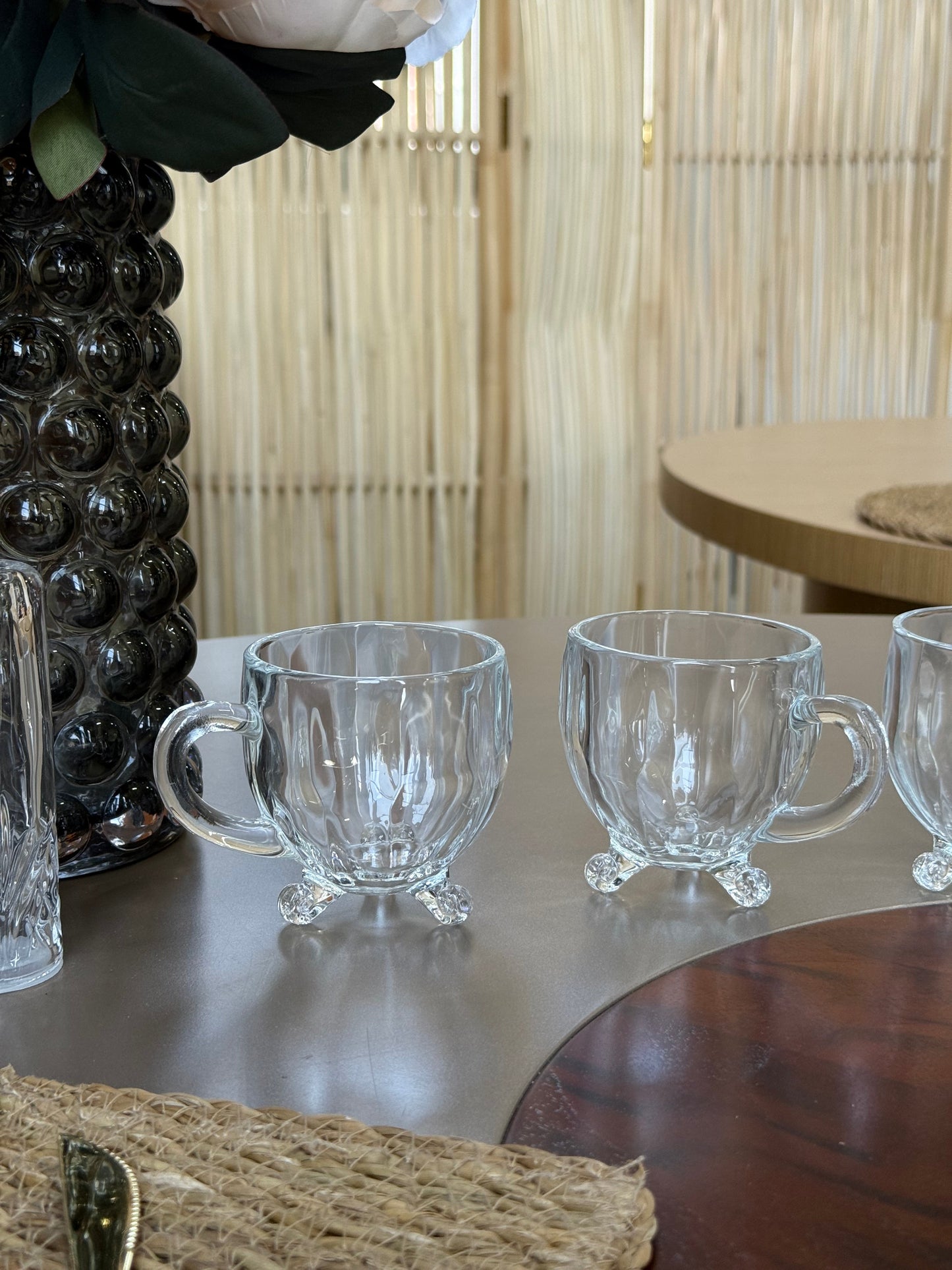 Richard 4 lü Cam Ayaklı Tombul Model Çay Kahve Bardağı Seti KOD:15720