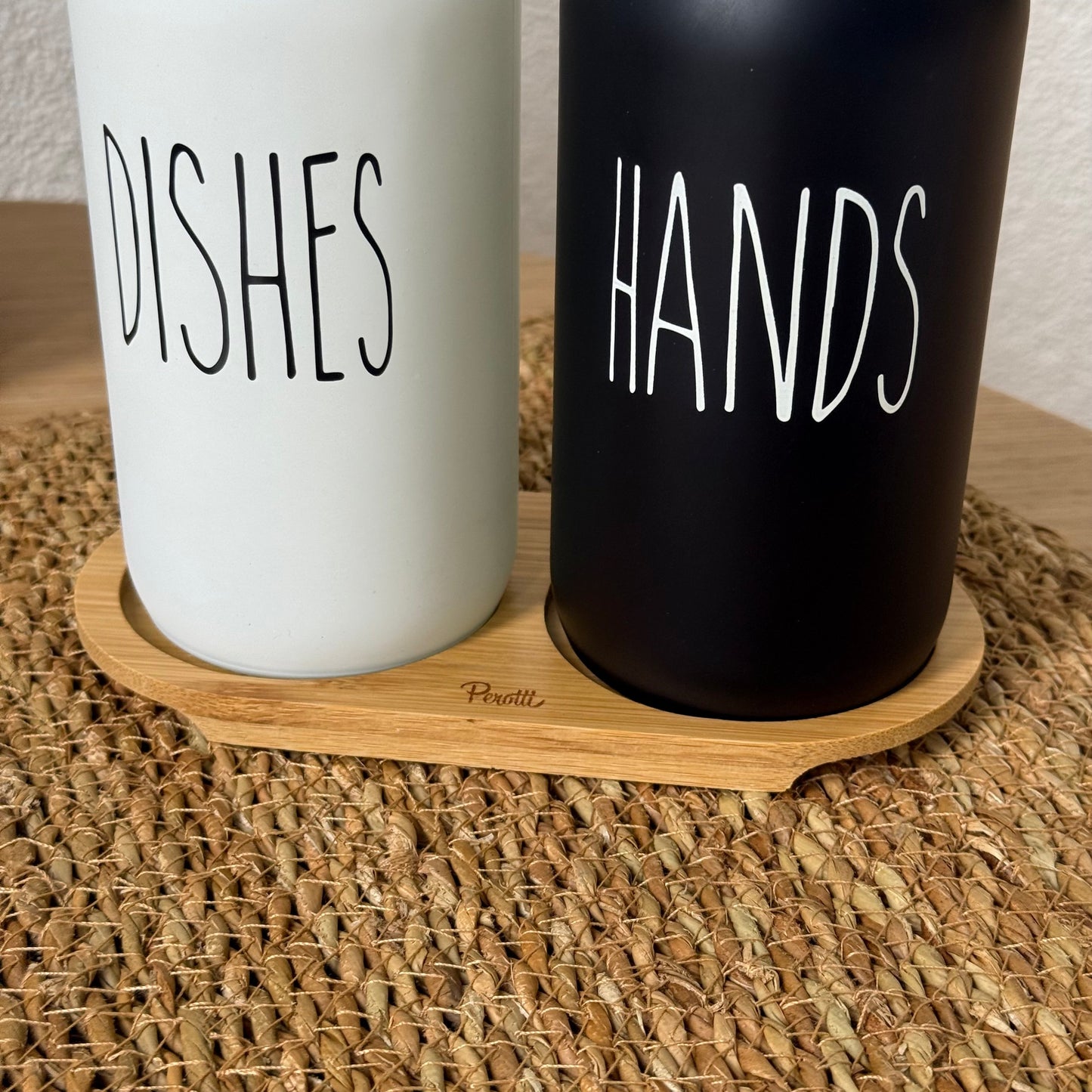 Lotion Bambu Standlı Cam Sıvı Sabunluk Seti Beyaz-Siyah KOD:15708