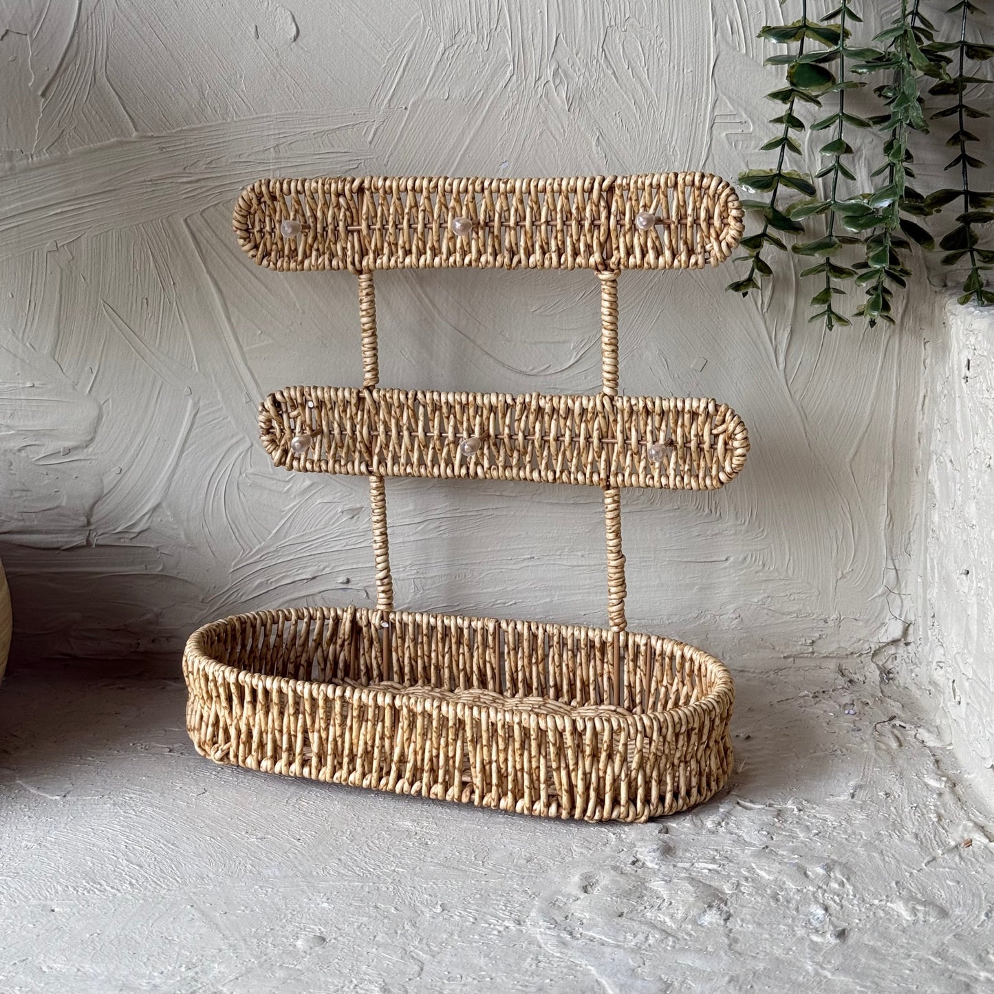 Evanev Rattan Fincan Askı Standı Kahve Rengi Kod:30479