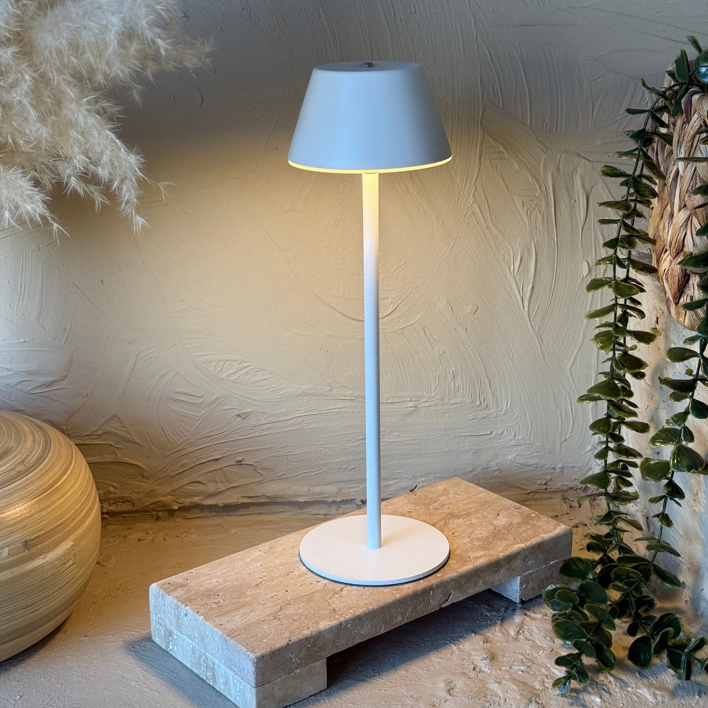 Marina Şarjlı Masa Lambası Beyaz 32 cm