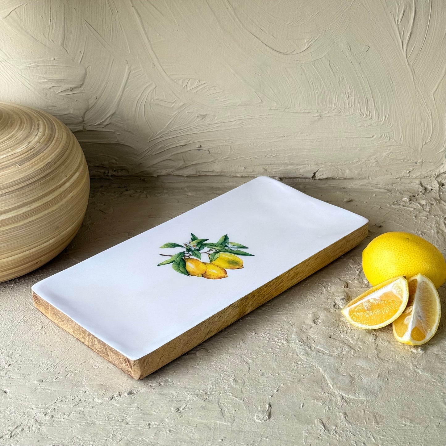 Selin Dikdörtgen Sunumluk Limon Desenli Küçük Boy KOD:HLS-02