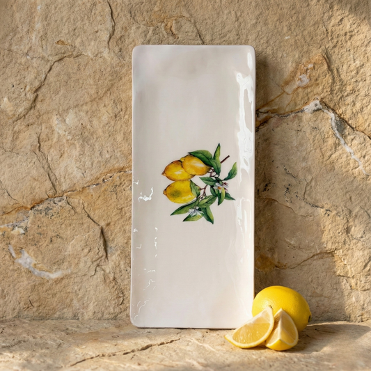 Selin Dikdörtgen Sunumluk Limon Desenli Büyük Boy KOD:HSL-01