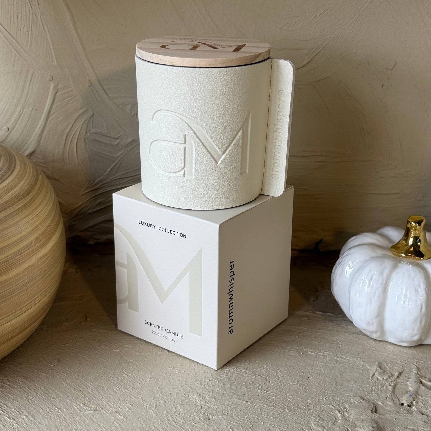 Candle Cam Bardak Deri Detaylı Mum Bergamot Kokulu KOD:1517