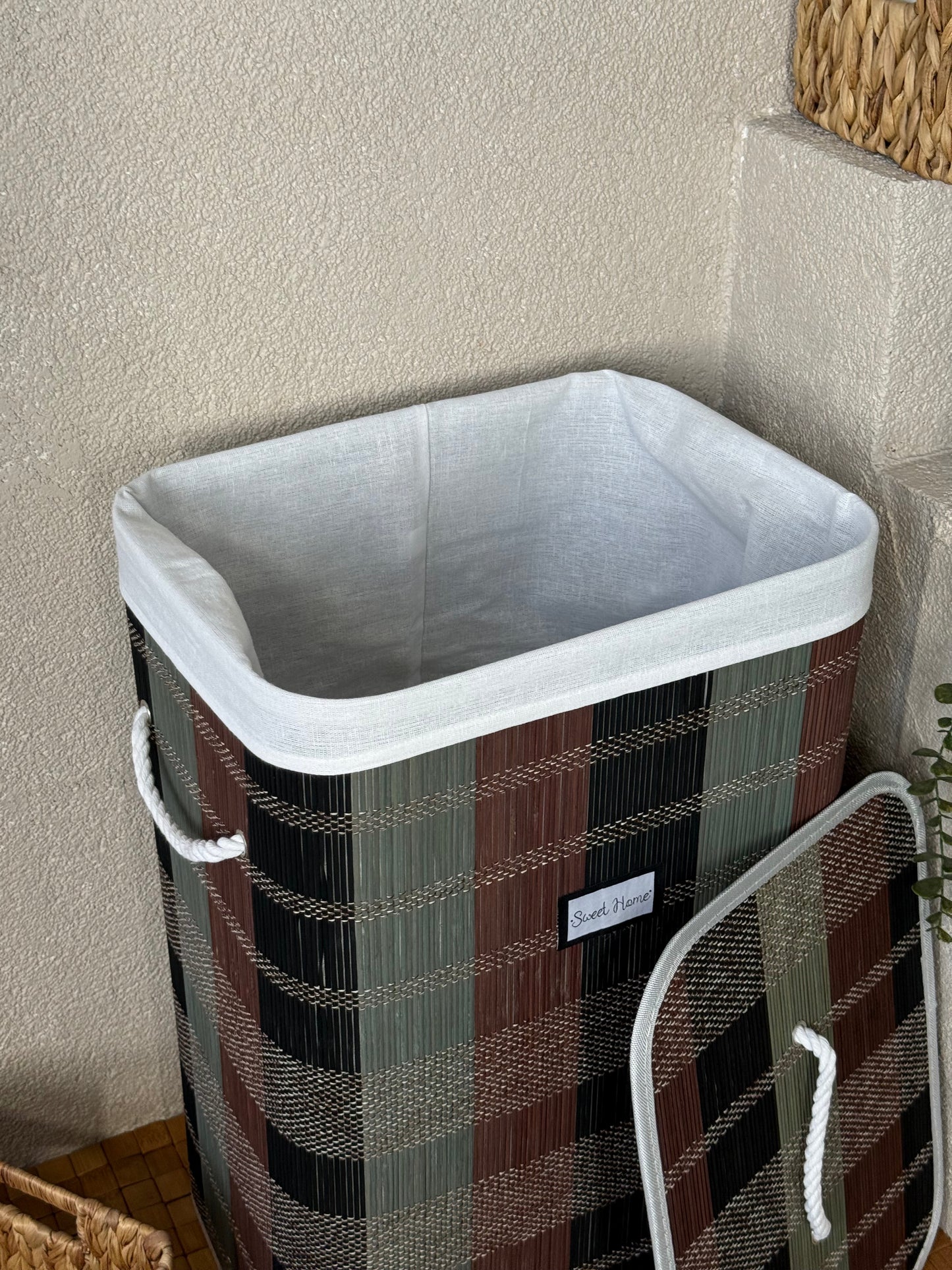 Miray Bambu Dikdörtgen Kirli Çamaşır Sepeti 60x42,5x32 cm KOD:50183