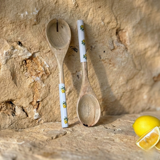 Selin İkili Lemon Desenli Salata Servis Kaşığı KOD:HSL-06