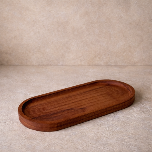 Kasandra Ahşap Oval Sunumluk Stand 27x12 cm