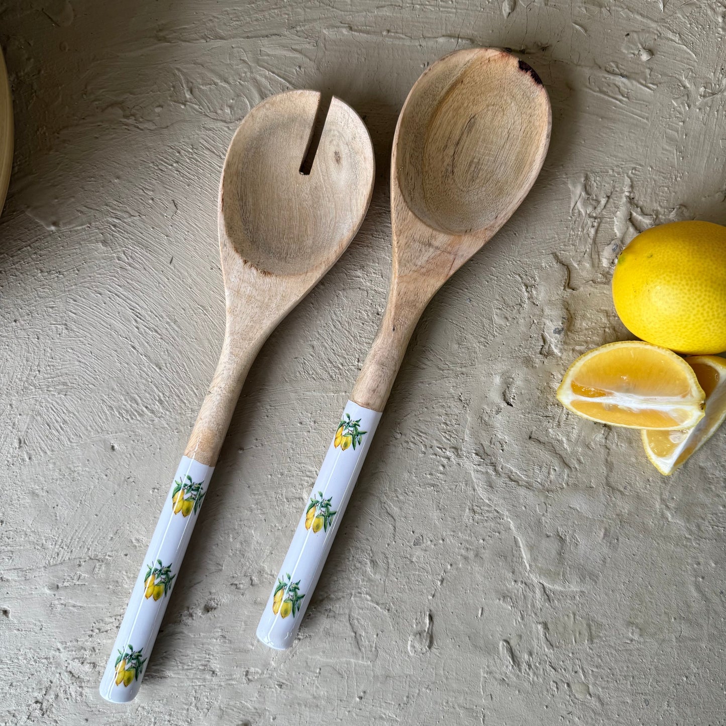 Selin İkili Lemon Desenli Salata Servis Kaşığı KOD:HSL-06