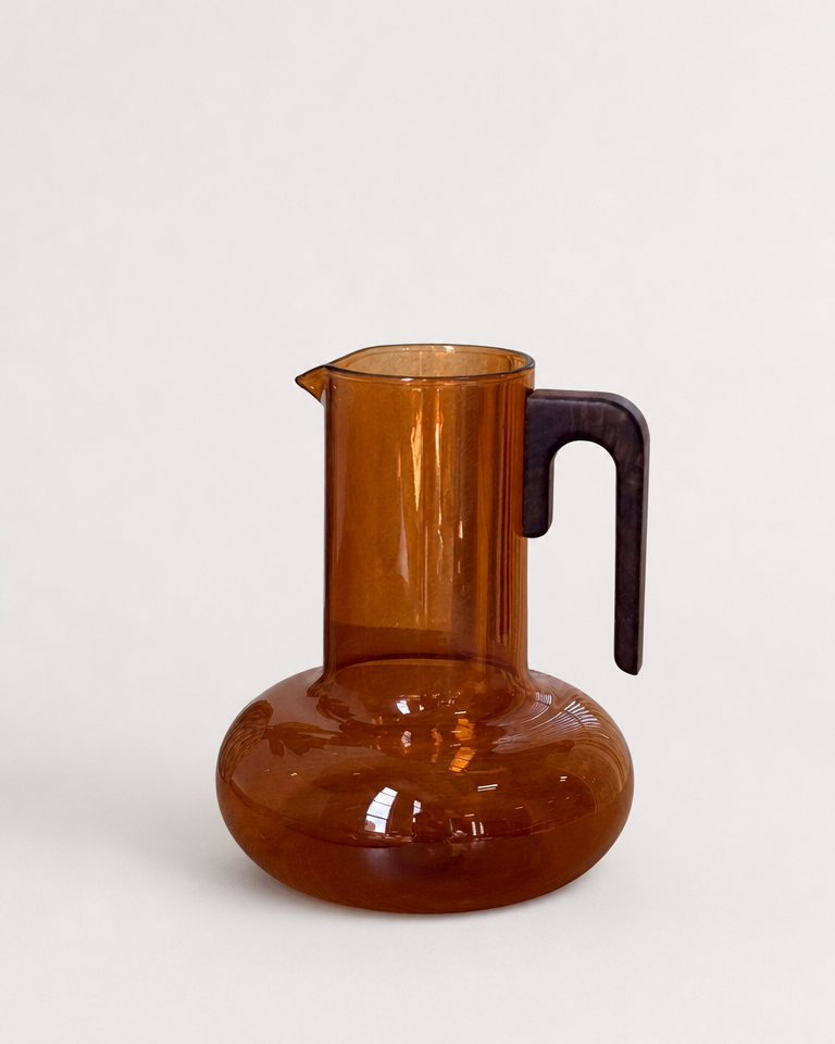 Mitally Lüks Borosilikat Cam Sürahi Akasya Ağacı Kulplu Amber 1200 ml KOD:012
