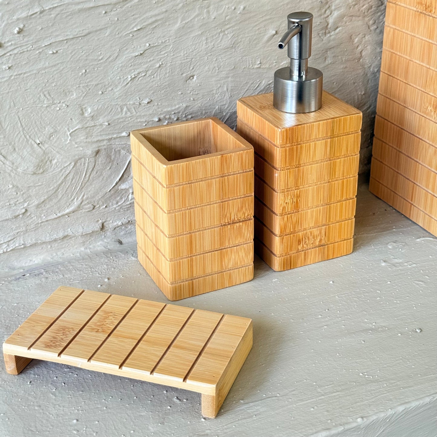 ZBERN 5 Parça Bambu Banyo Seti