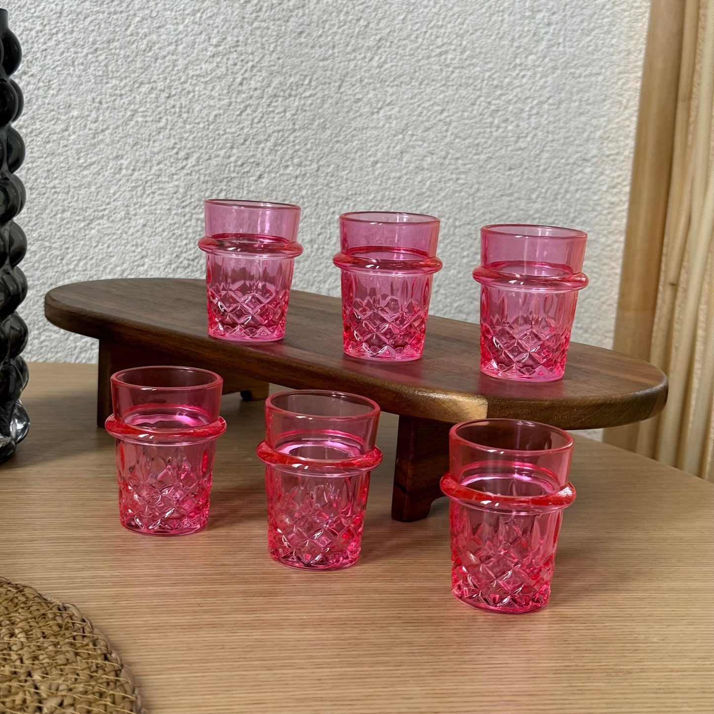 Kosovally Kristal Kahve Yanı Bardağı 6 Adet Pembe KOD:941