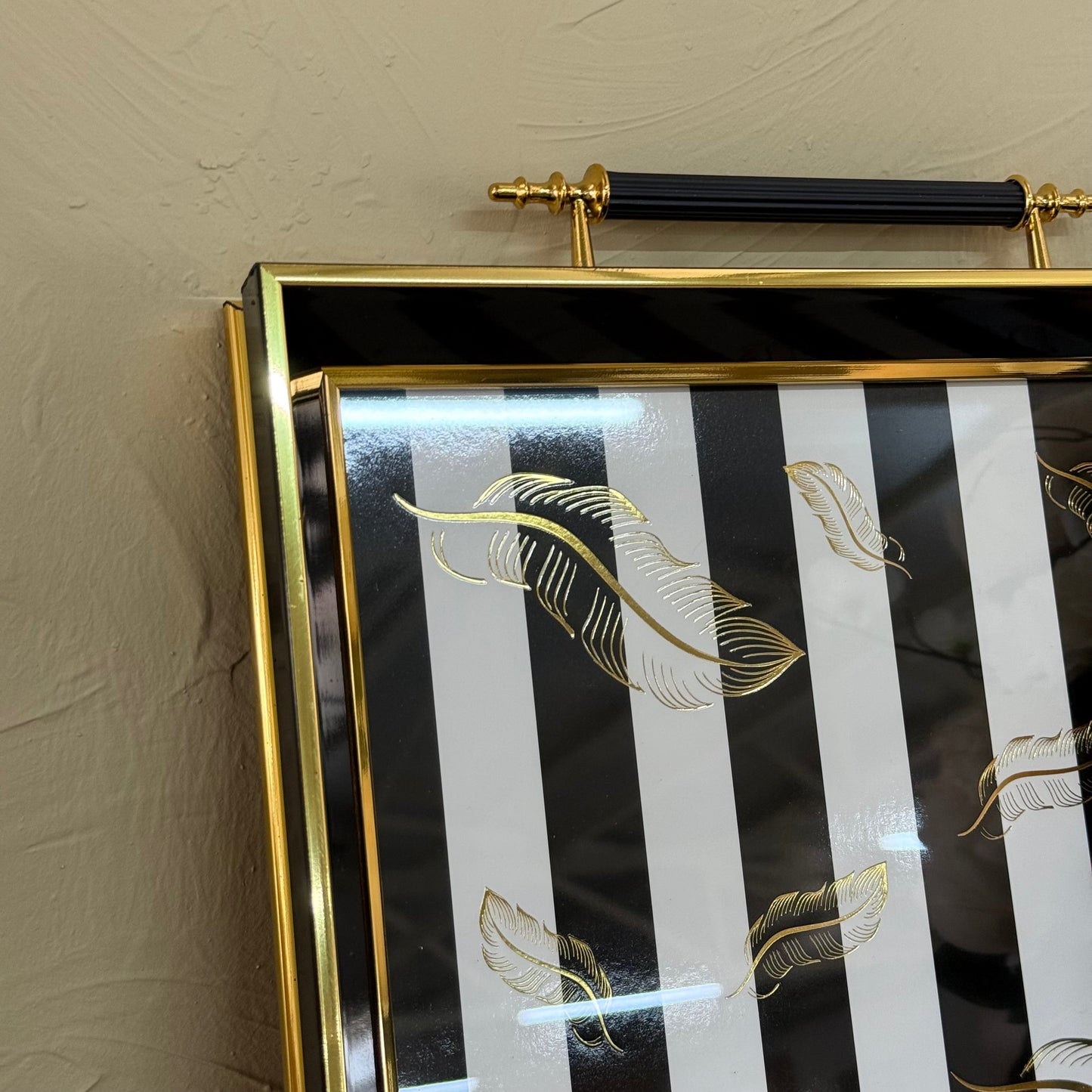 Goldenya Tutmalı Zebra Desen Tepsi Siyah-Beyaz KOD:5020-51