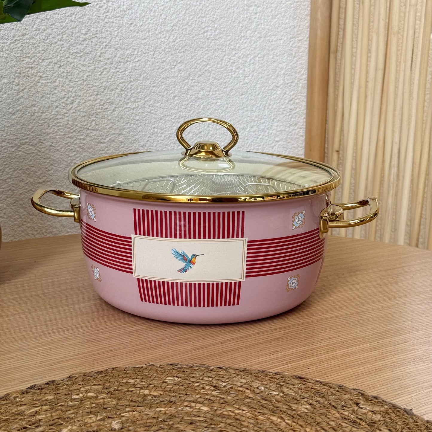 Pashally Emaye Fritöz Pembe-Kırmızı 22 cm KOD:0335