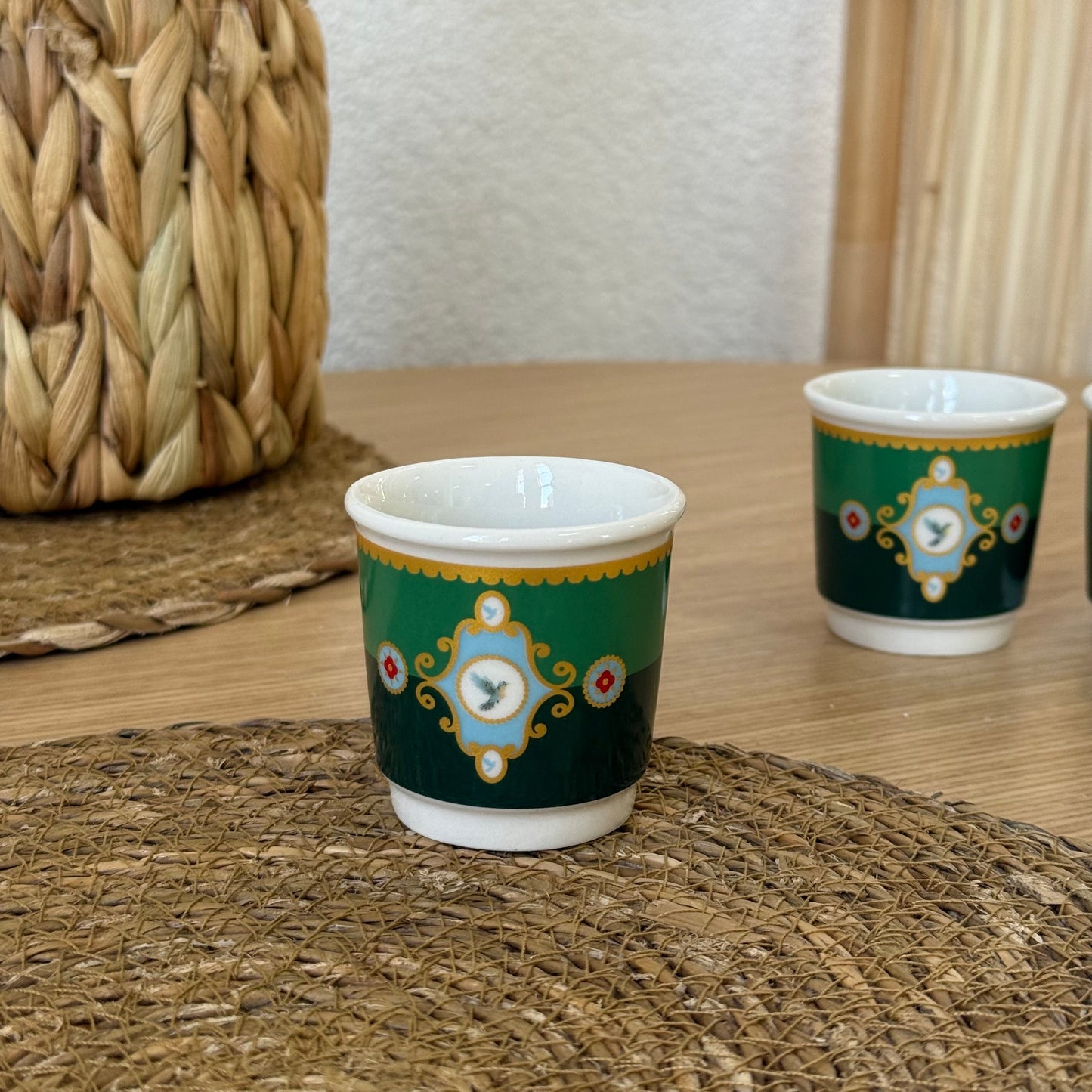 Pashally Porselen 4 Lü Espresso Fincan Seti Yeşil KOD:1035