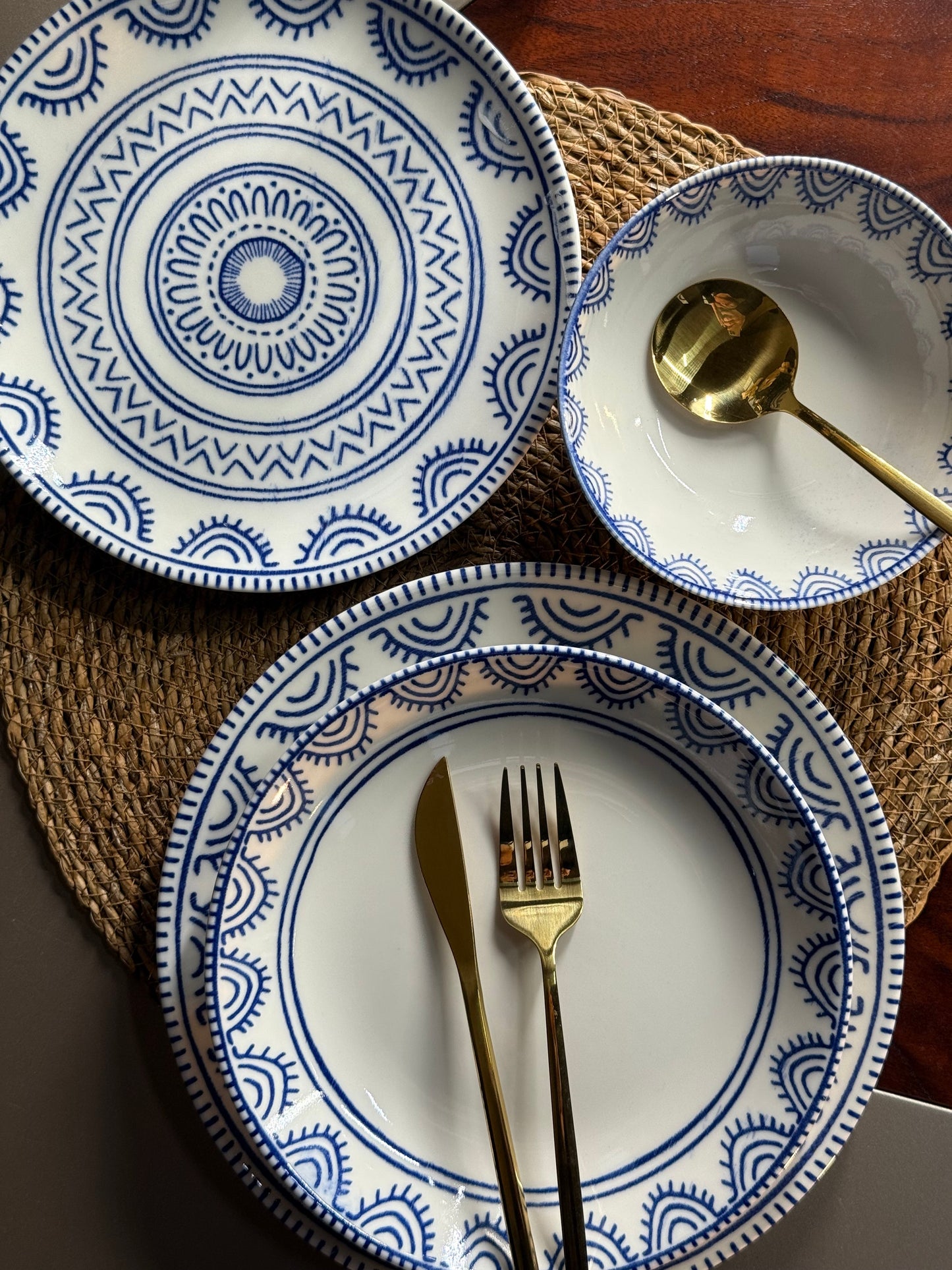 Alaçatı 24 Parça Porselen Yemek Takımı 6 Kişilik