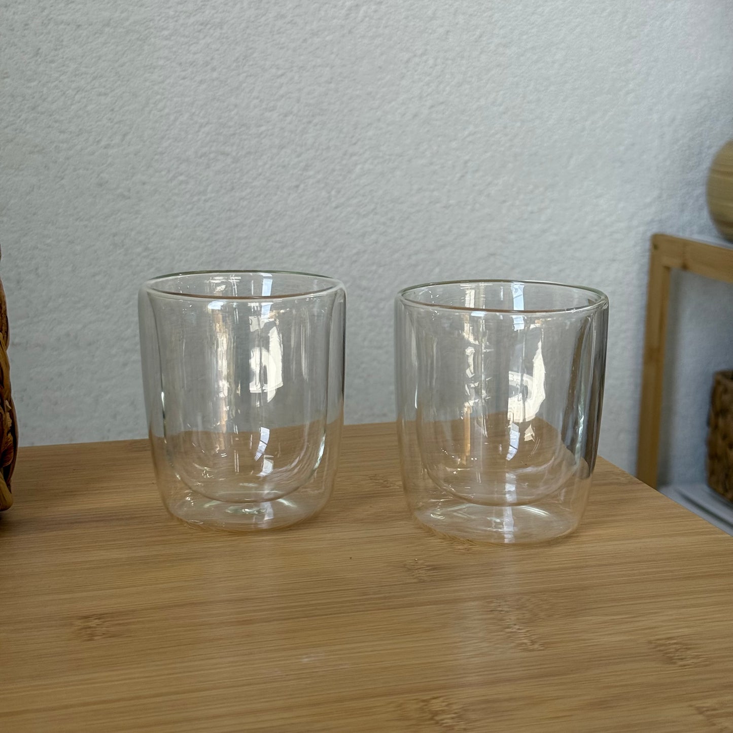 Double Wall Çift Cidarlı Borosilikat Cam İkili Kupa Seti 300 ml KOD:15182