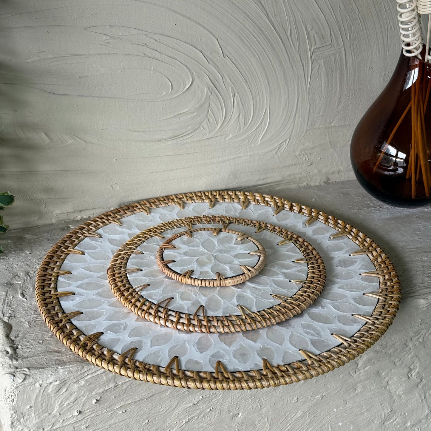 Saverlly Sedef Servis Set Sade Krem Model 3 Parça KOD:3432-35-38