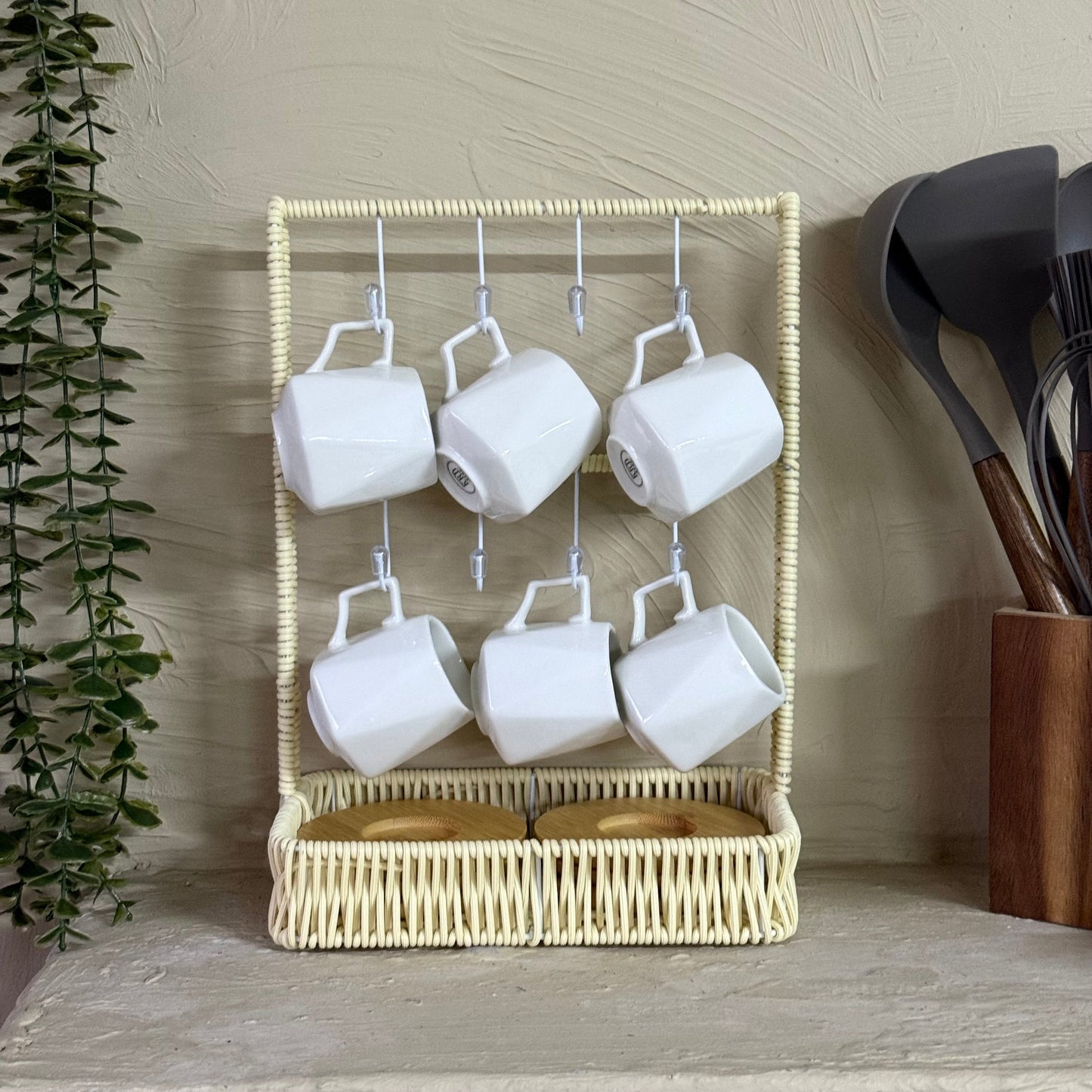 Evanev Rattan Fincan Askı Standı Naturel KOD:30481
