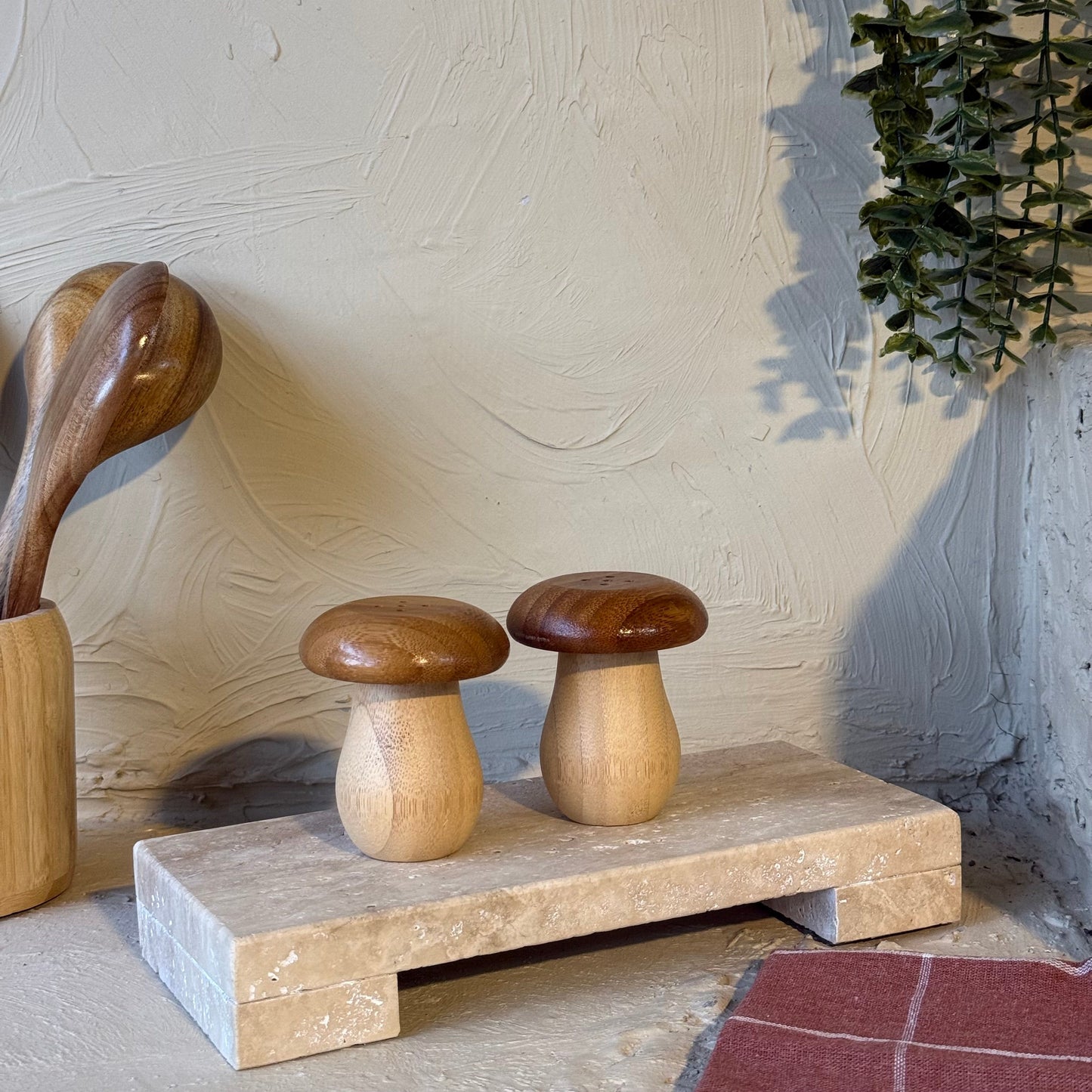 Bambu Mantar Model Tuzluk Biberlik Seti KOD:408-8
