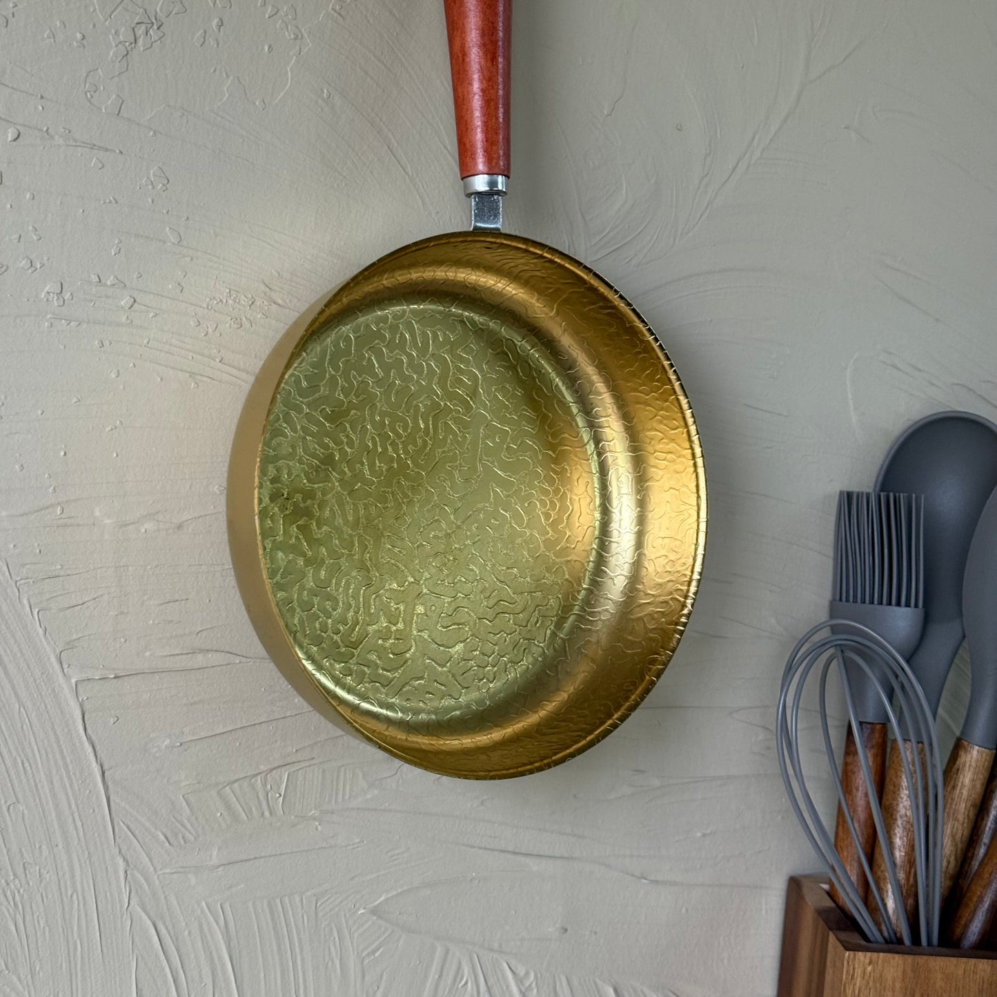 Como Akasya Ağacı Tutmalı Çelik Tava 16 cm Gold KOD:5347
