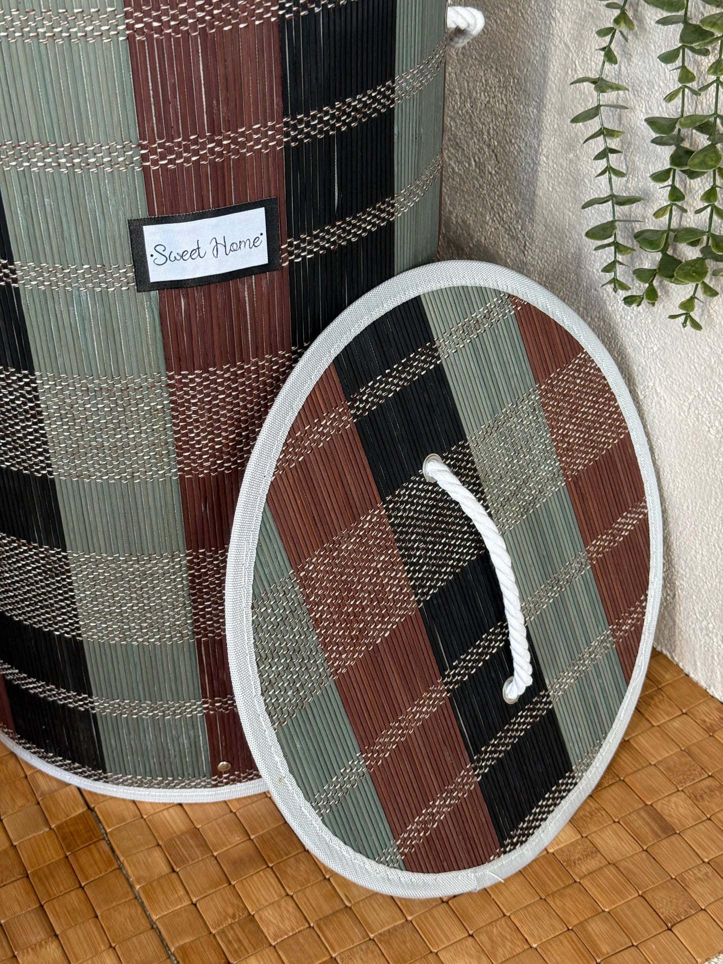 Miray Bambu Yuvarlak Kirli Çamaşır Sepeti 60x30 cm KOD:50181