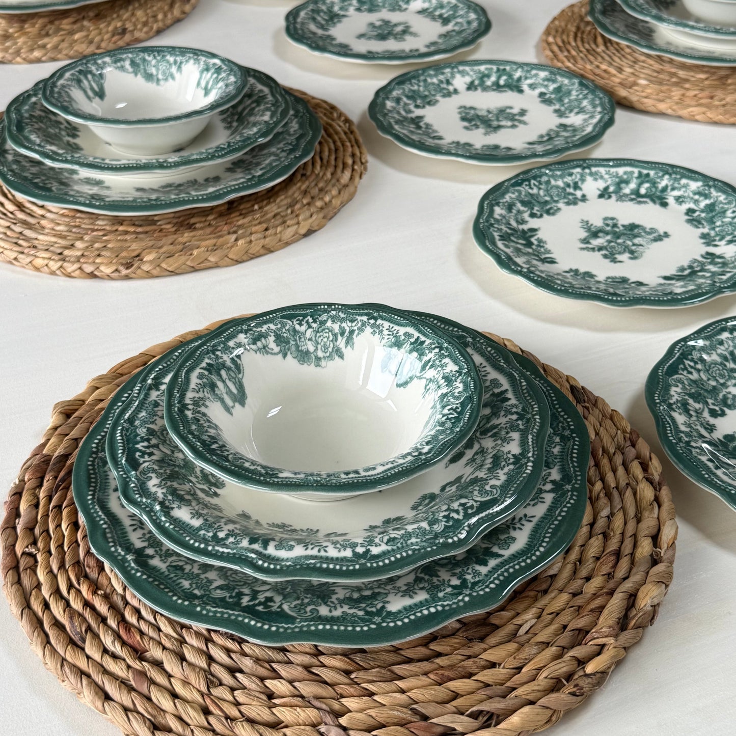 Porser Porselen 24 Parça Yemek Takımı 6 Kişilik KOD:VelourGreen-30329