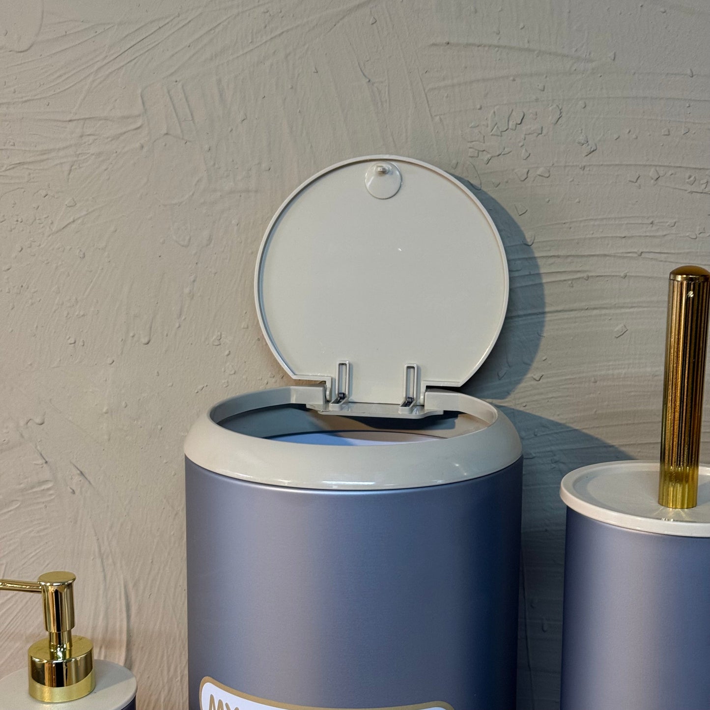 Emozione Metal 4 Parça Banyo Seti Gri