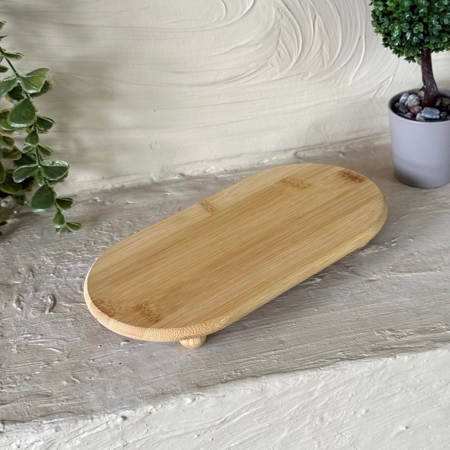Molino Top Ayaklı Oval Bambu Sunumluk