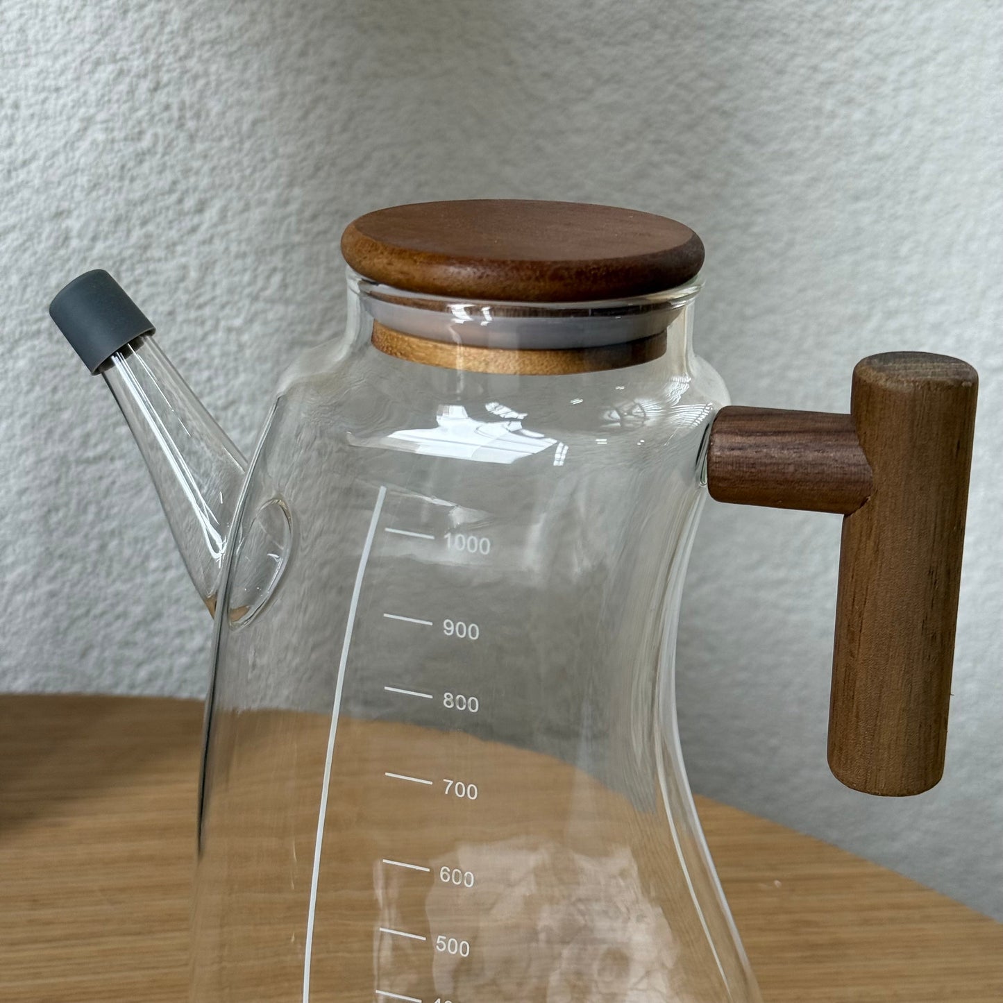 Buenoslly Akasya Kapaklı Borosilikat Cam Yağlık 1 Litre KOD:150