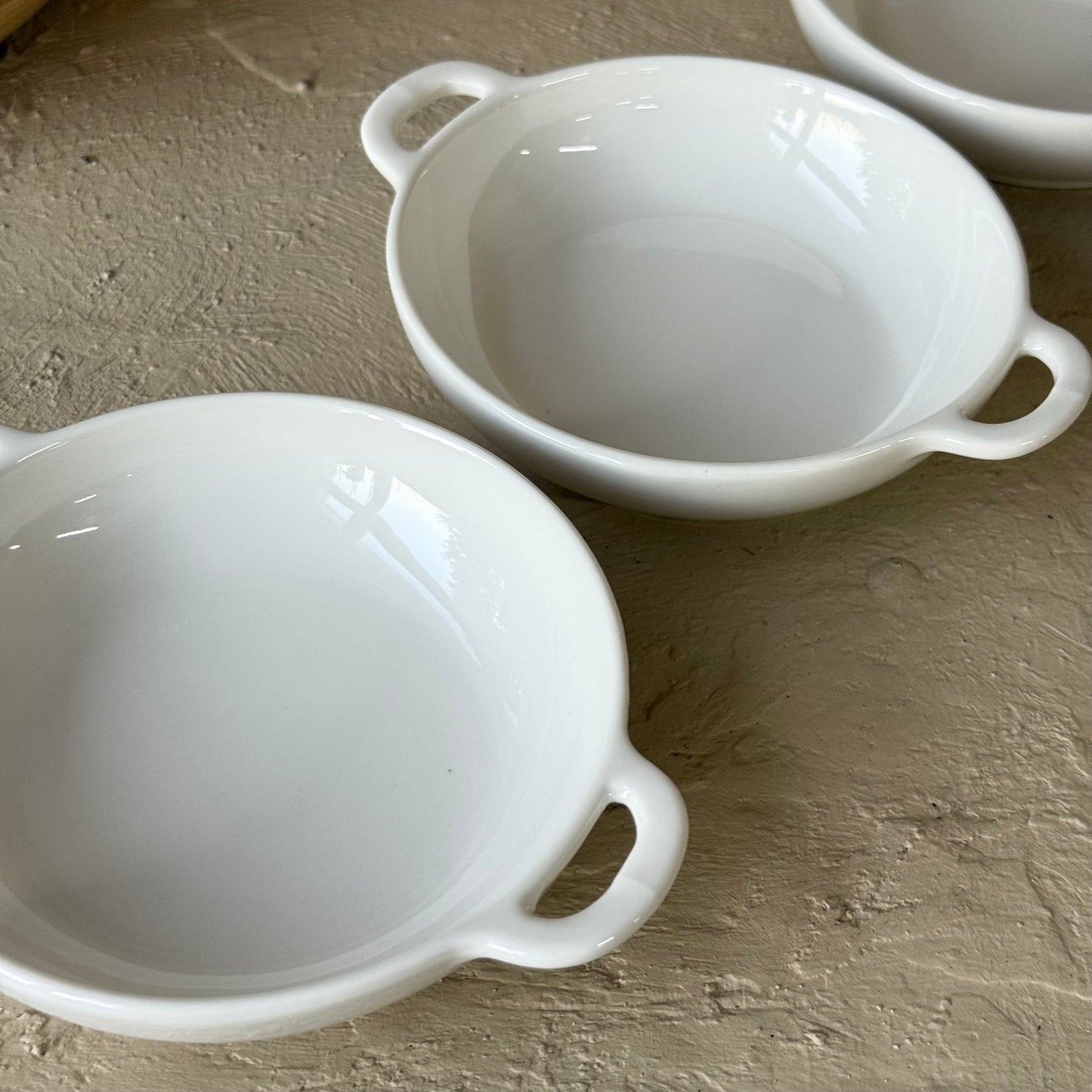Elenora Porselen 3 Lü Yuvarlak Kulplu Meze Tabağı Set Beyaz KOD:250