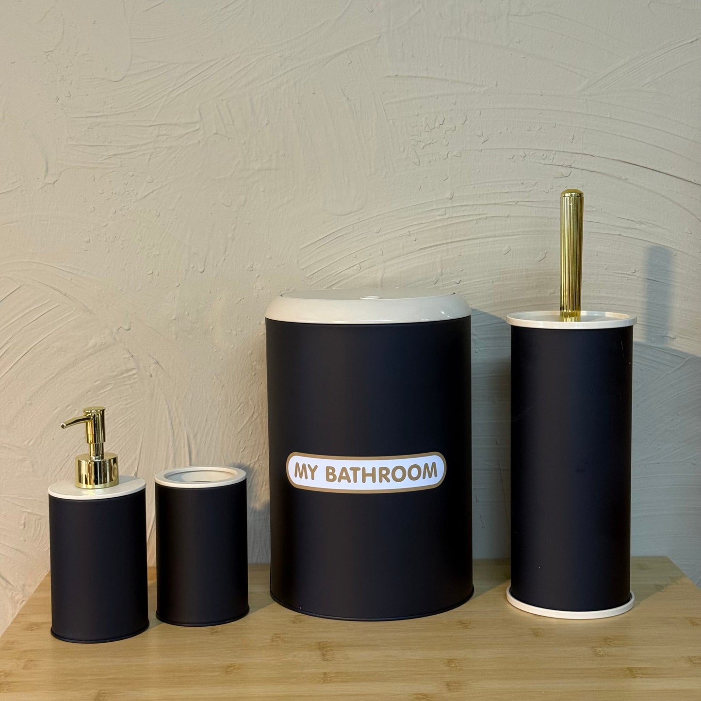 Emozione Metal 4 Parça Banyo Seti Siyah