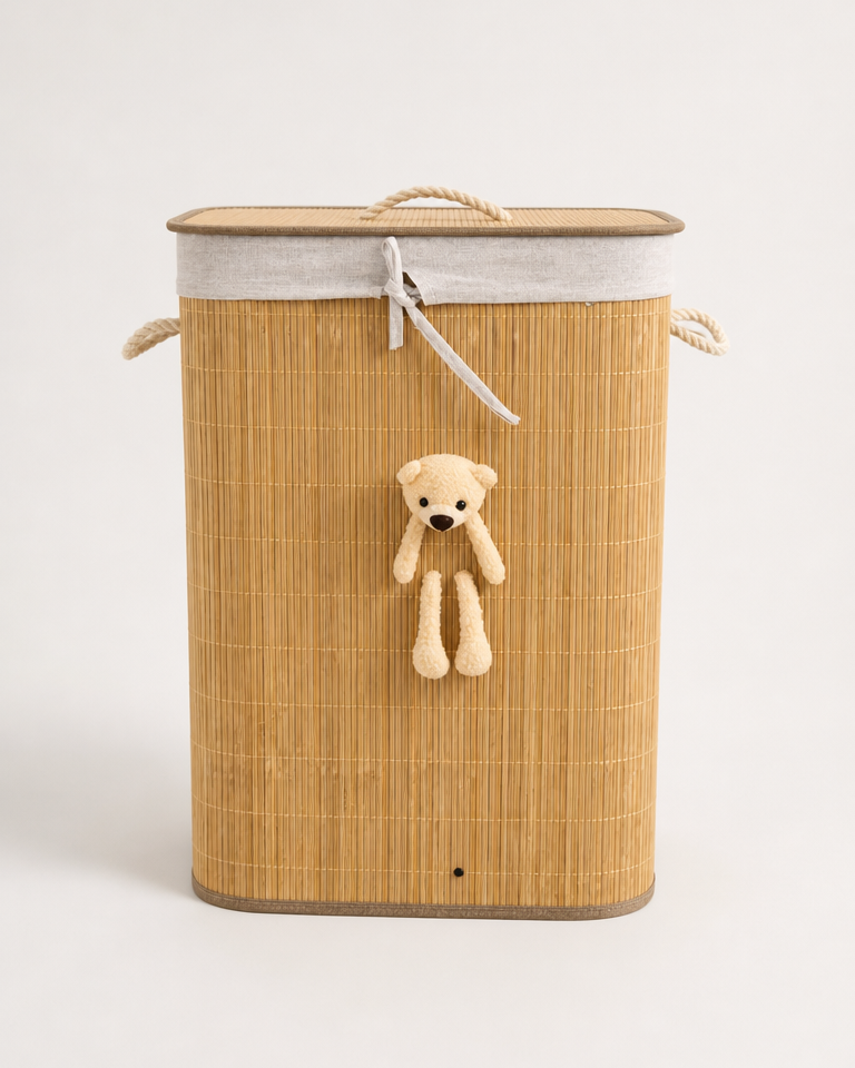 Ted Berry Bambu Pelüşlü Kirli Çamaşır Sepeti 40x30x60 cm KOD:36997