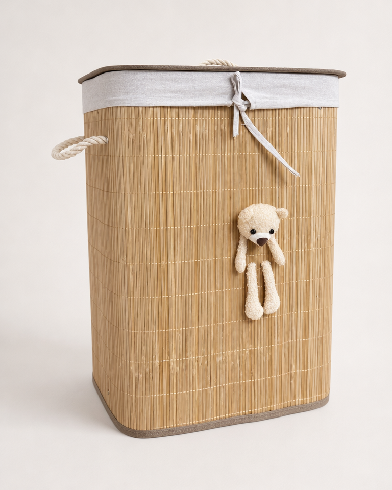 Ted Berry Bambu Pelüşlü Kirli Çamaşır Sepeti 40x30x60 cm KOD:36997