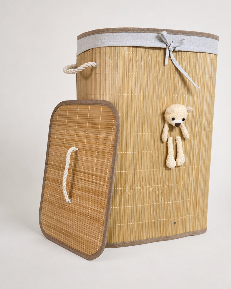 Ted Berry Bambu Pelüşlü Kirli Çamaşır Sepeti 40x30x60 cm KOD:36997