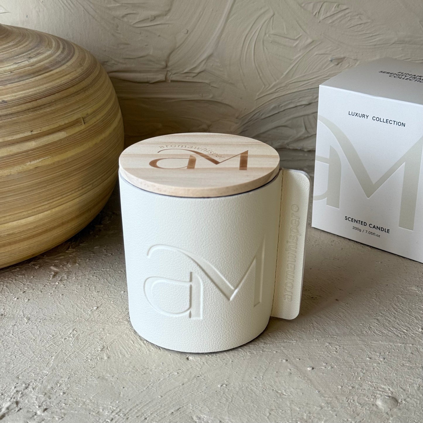 Candle Cam Bardak Deri Detaylı Mum Bergamot Kokulu KOD:1517