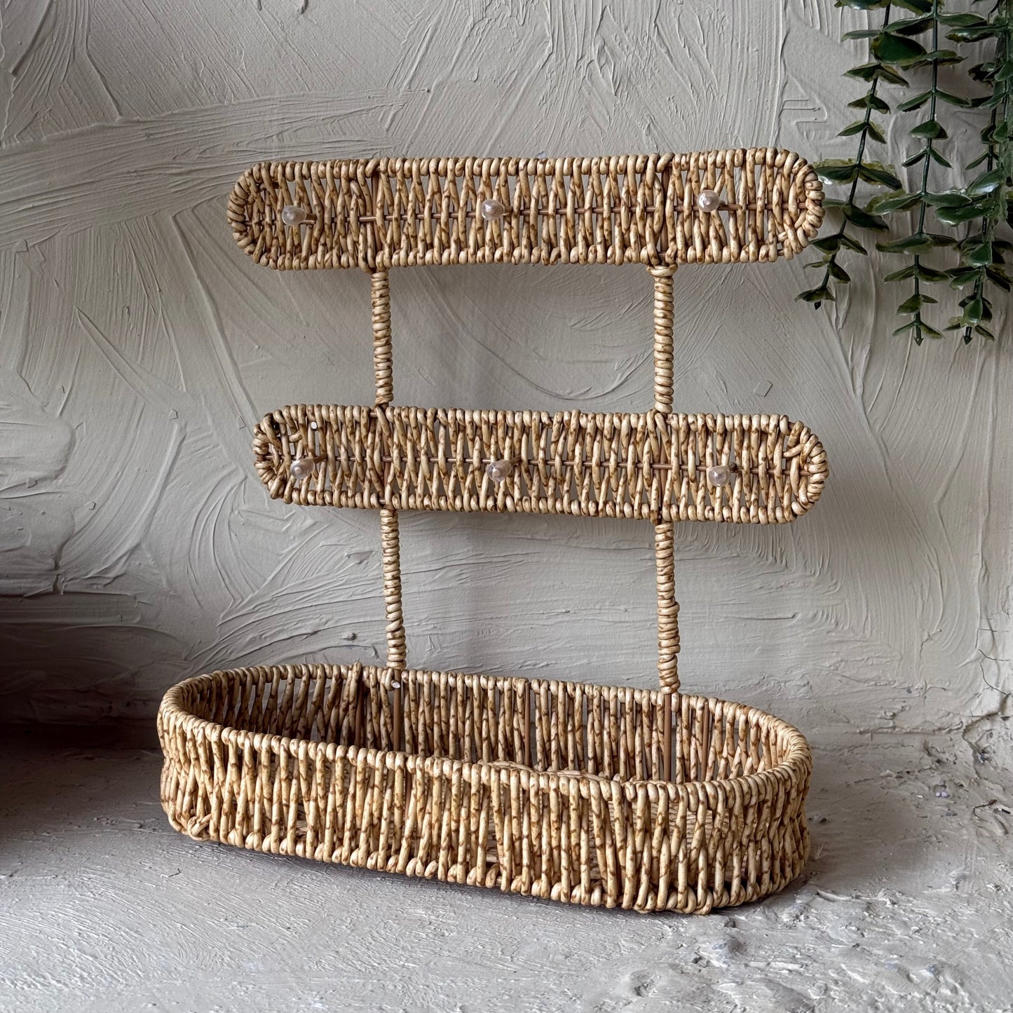 Evanev Rattan Fincan Askı Standı Kahve Rengi Kod:30479