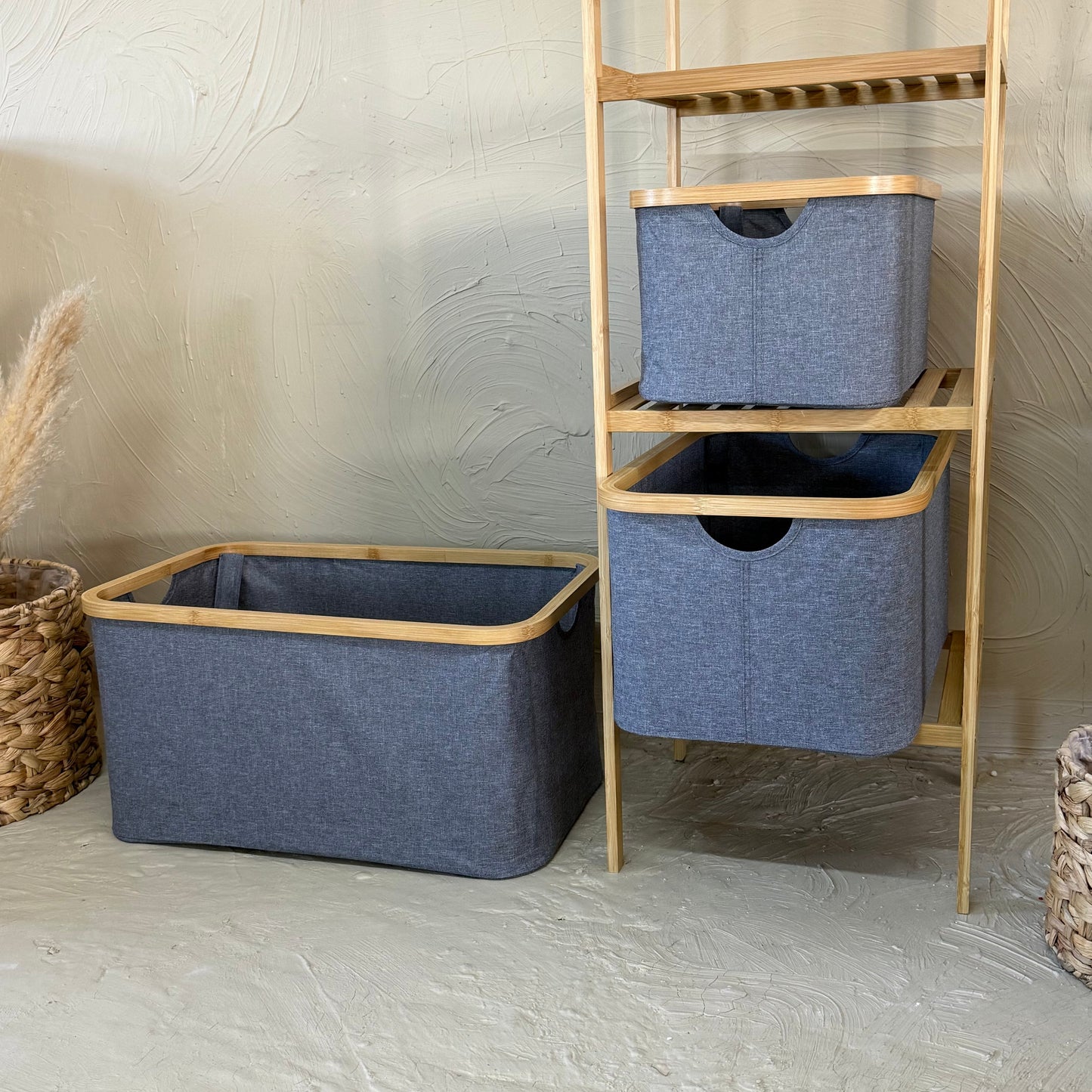 Lalezar Bambu Tutmalı 3 Boy Organizer Seti Gri KOD:8017-16-15