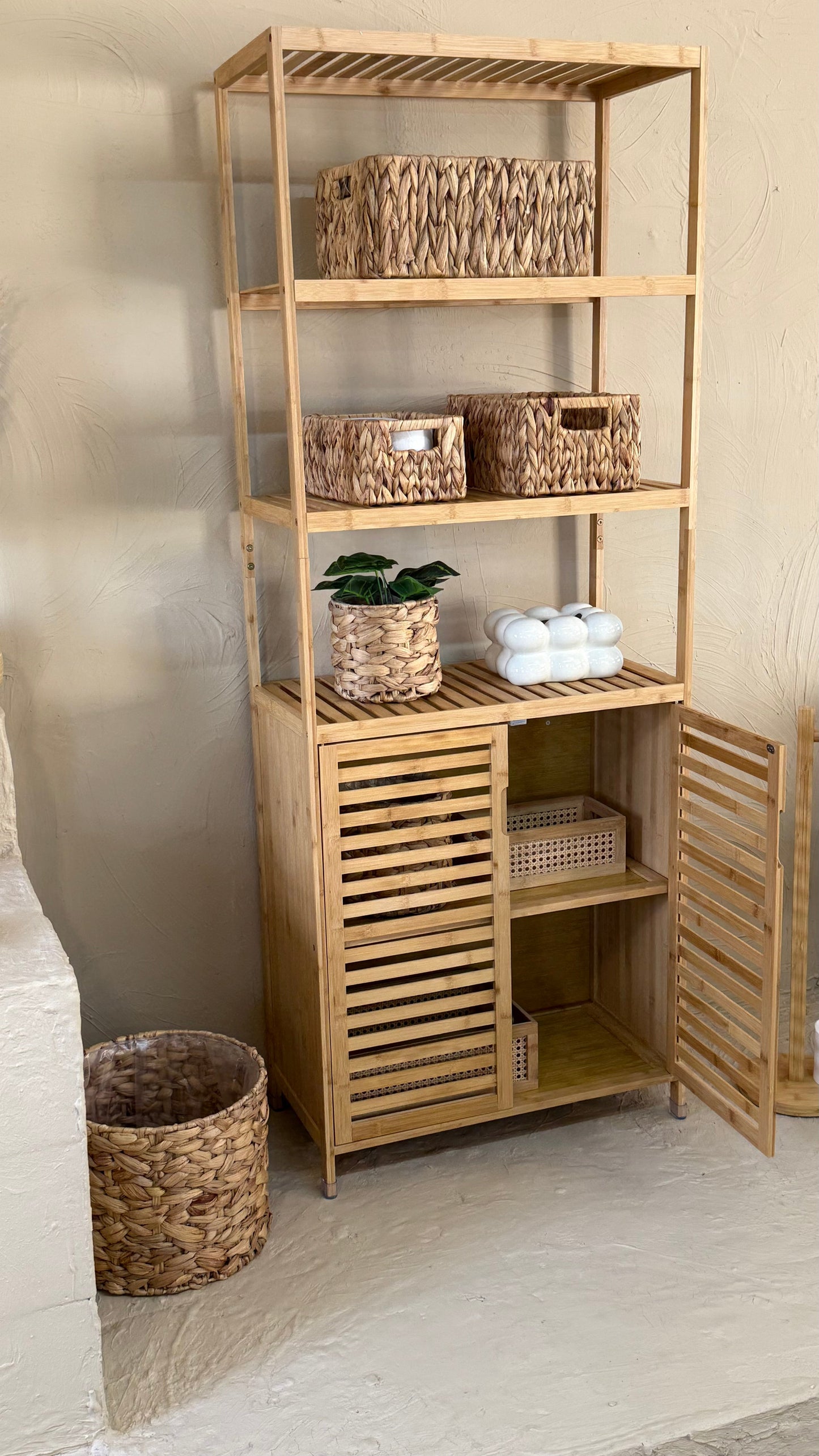 Miev Büyük Boy Bambu Dolap KOD:0124