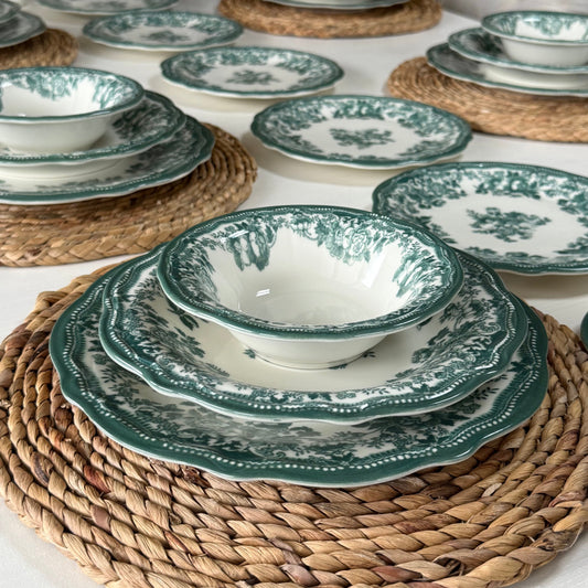 Porser Porselen 24 Parça Yemek Takımı 6 Kişilik KOD:VelourGreen-30329