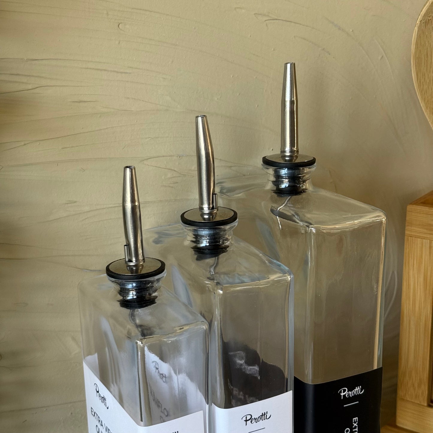 Perolly Cam Gümüş Kapaklı Yağlık Seti 300 ml, 500 ml, 700 ml KOD:18115
