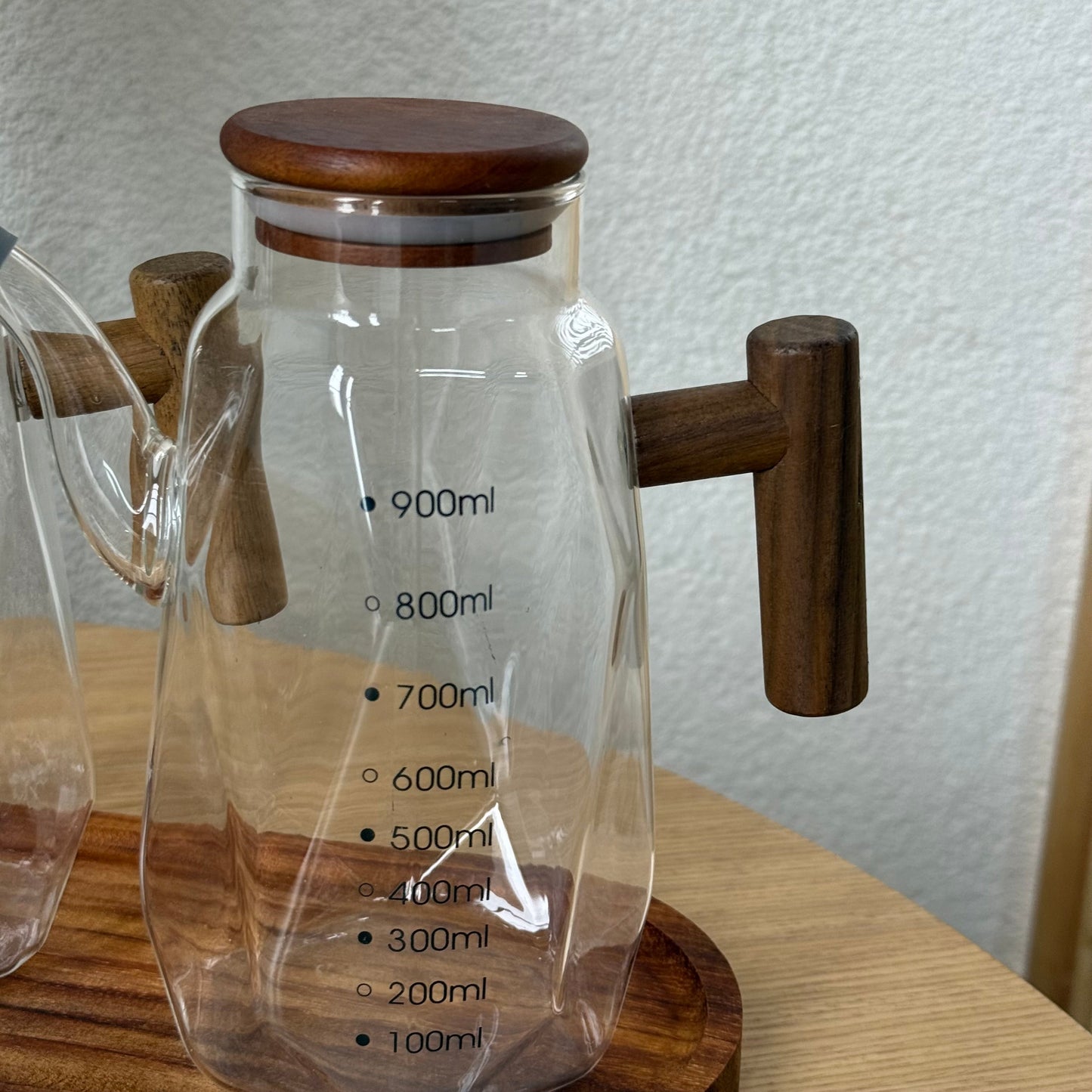 Buenoslly Oval Ahşap Standlı İkili Yağdanlık Seti 900 ml KOD:152