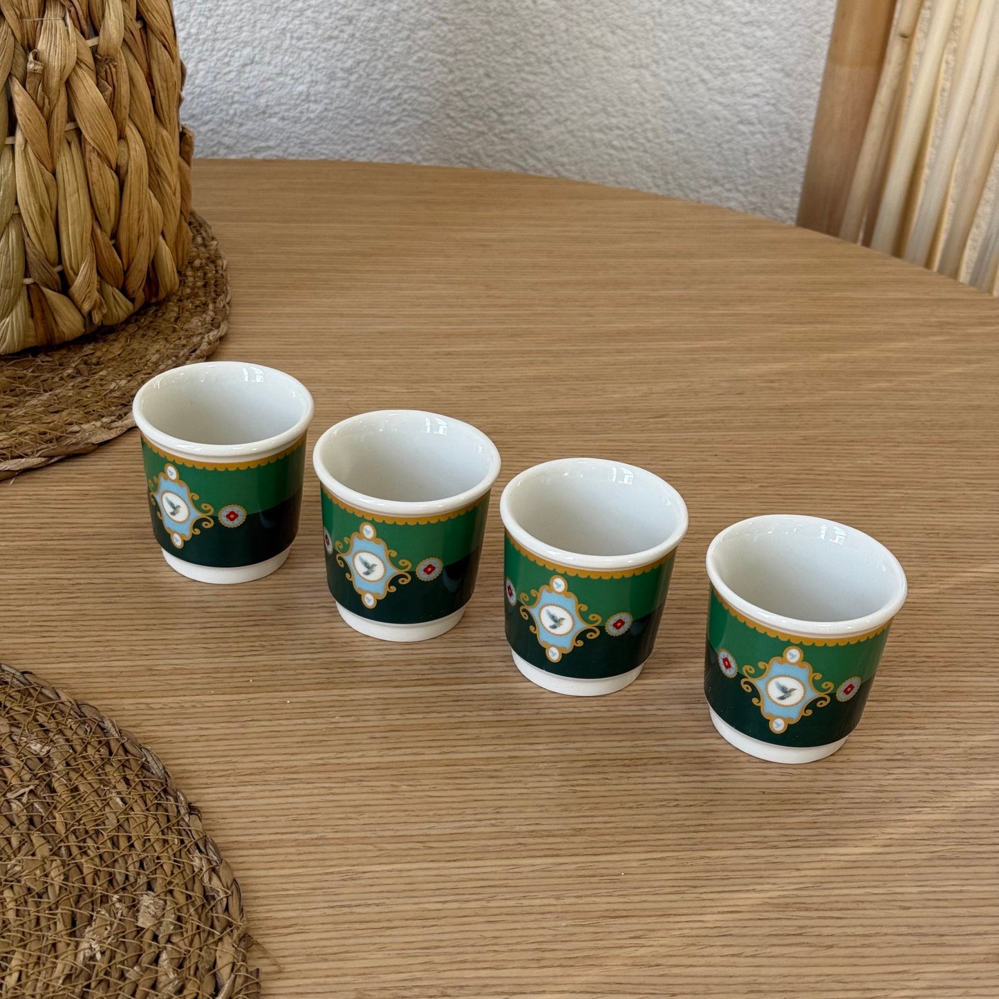 Pashally Porselen 4 Lü Espresso Fincan Seti Yeşil KOD:1035
