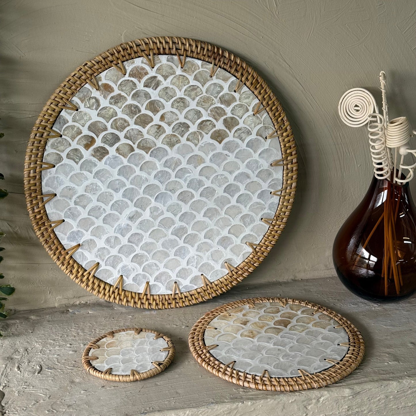 Saverlly Sedef Servis Set Krem 3 Parça KOD:3432-35-38