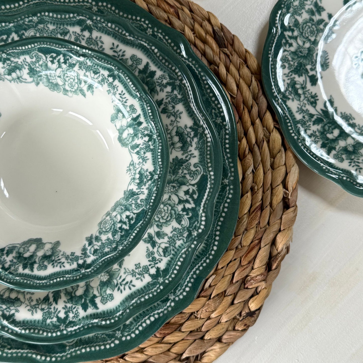 Porser Porselen 24 Parça Yemek Takımı 6 Kişilik KOD:VelourGreen-30329