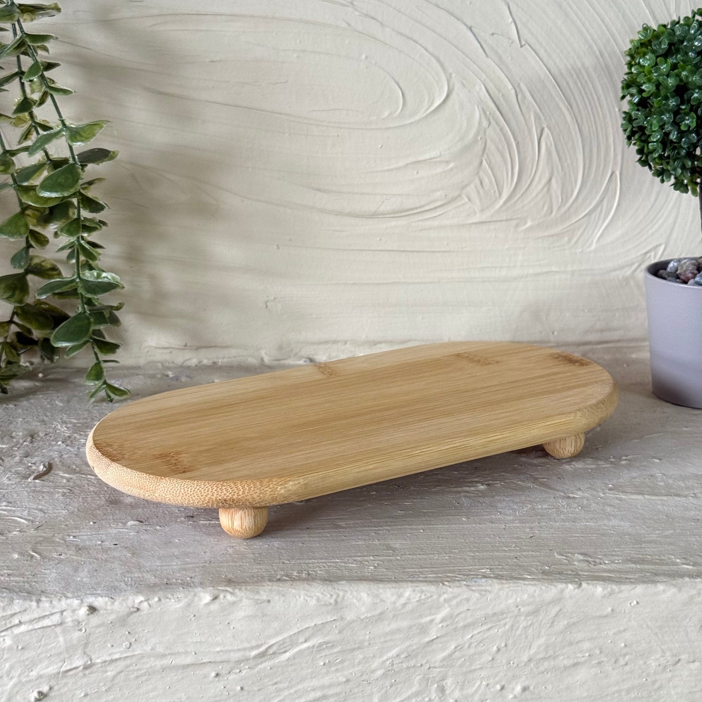 Molino Top Ayaklı Oval Bambu Sunumluk