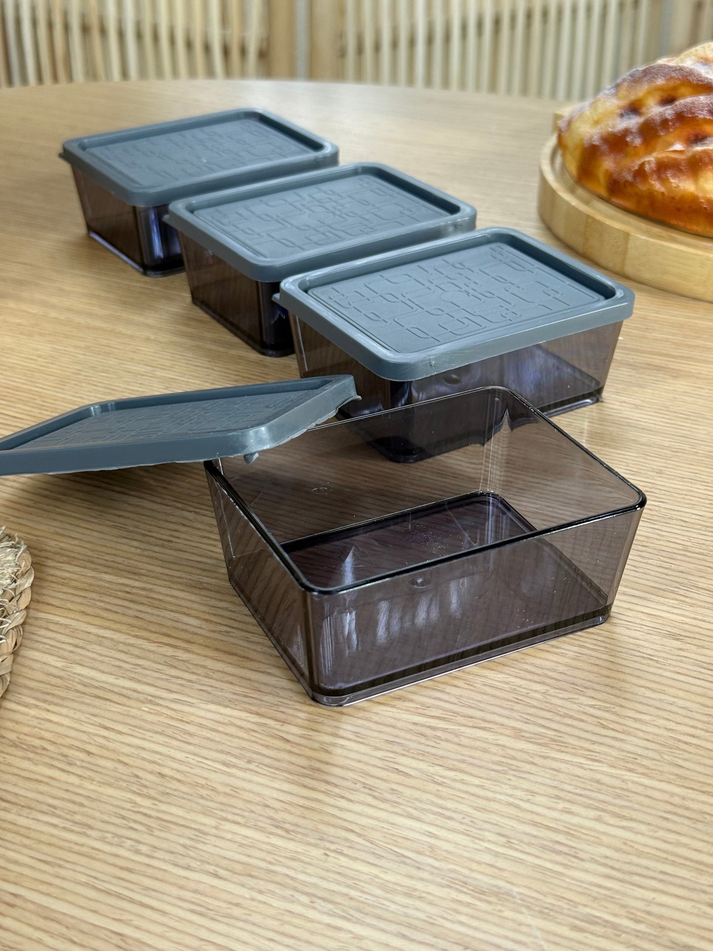 Bonbon 4 Parça Saklama Kabı Set Gri